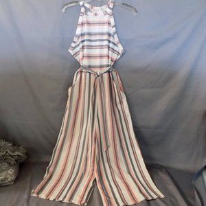 Striped jumpsuit with pockets